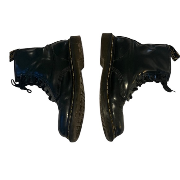 Dr. Martens Vintage 90s Style Dark Blue Leather 8 Hole Lace Up Combat Moto Boots